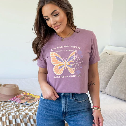 Spanish Christian Butterfly Shirt, Latin Religious Tee, Spanish Religious Graphic Top, Latin Church Gift, Spanish Christian Gift, Jesus gift