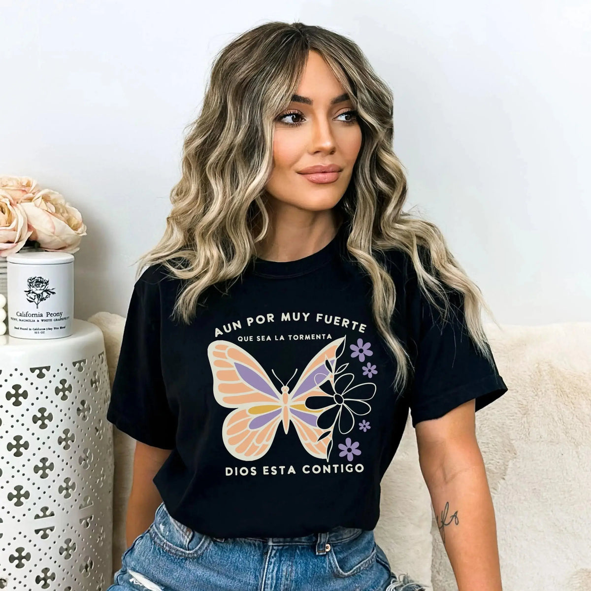 Spanish Christian Butterfly Shirt, Latin Religious Tee, Spanish Religious Graphic Top, Latin Church Gift, Spanish Christian Gift, Jesus gift