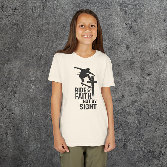Skateboarding Faith Tee - Youth Short Sleeve T-shirt, Cool Graphic Tee for Kids, Skatewear for Teens, Perfect Gift for Young Skaters