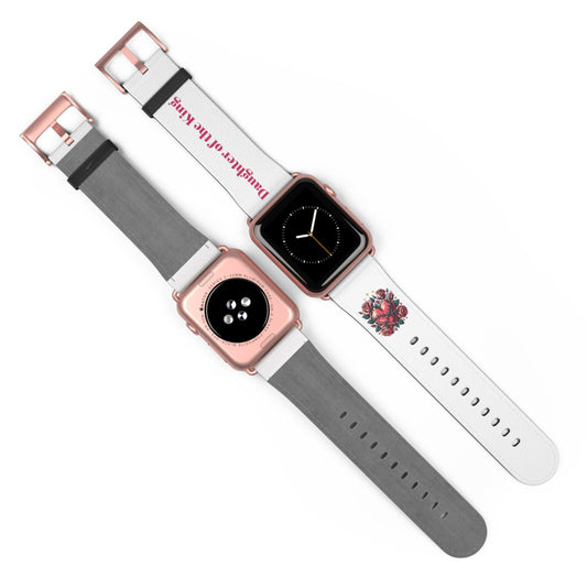 Daughter of the King Watch Band, Inspirational Gift for Women, Personalized Fitness Tracker, Floral Design, Christian Accessory