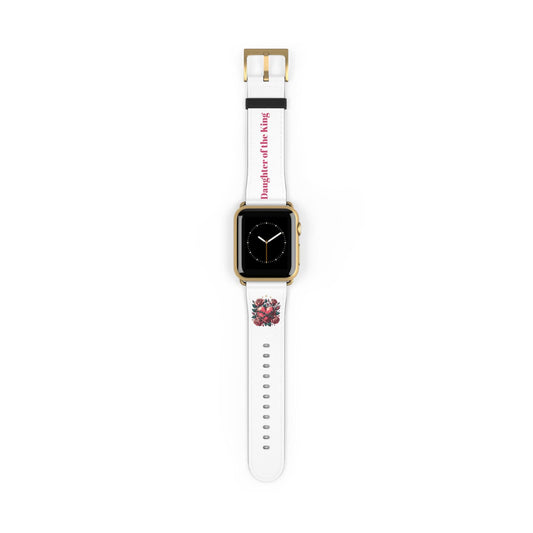 Daughter of the King Watch Band, Inspirational Gift for Women, Personalized Fitness Tracker, Floral Design, Christian Accessory