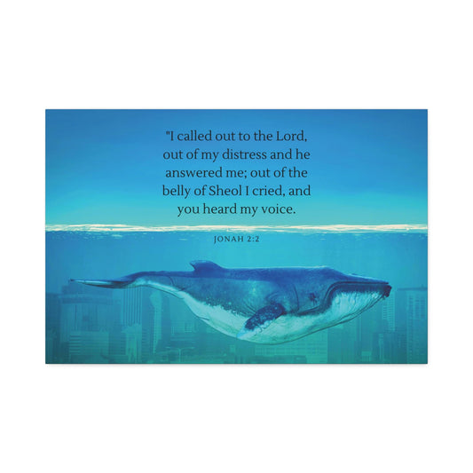 Christian Canvas Wall Art, Jonah and the Whale Religious 1 5'' Stretched Canvas Print, Biblical Home Decor, Christian Gift, Religious