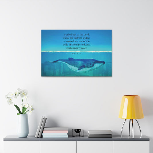 Christian Canvas Wall Art, Jonah and the Whale Religious 1 5'' Stretched Canvas Print, Biblical Home Decor, Christian Gift, Religious