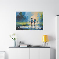 Christian Canvas Wall Art, Matthew 19:14 Christian Decor, Bible Verse Quote, Religious Gift, Scripture Art, Inspirational Home Decor
