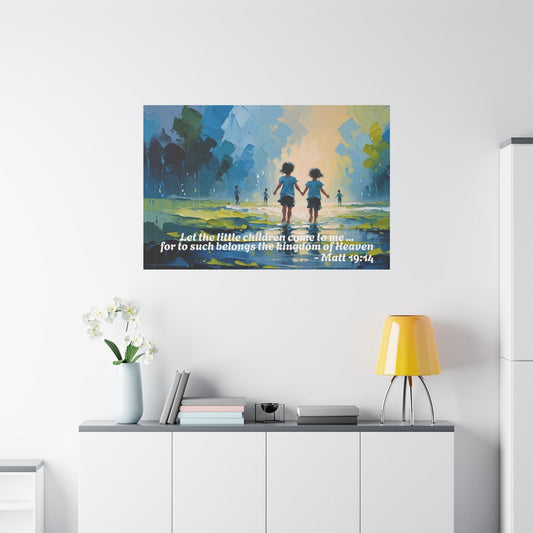 Christian Canvas Wall Art, Matthew 19:14 Christian Decor, Bible Verse Quote, Religious Gift, Scripture Art, Inspirational Home Decor