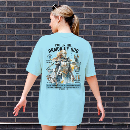 Armor of God Comfort Colors® Bible Verse Shirt, Cute Christian Shirt For Women, Jesus t-shirt, Christian Gift for woman, Young christian tee