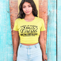 Christian Spanish T-Shirt, Spanish Religious Tee, Bible Verses in Español, Latino Christian gift, Spanish Faith Apparel, Phillipians 4:13