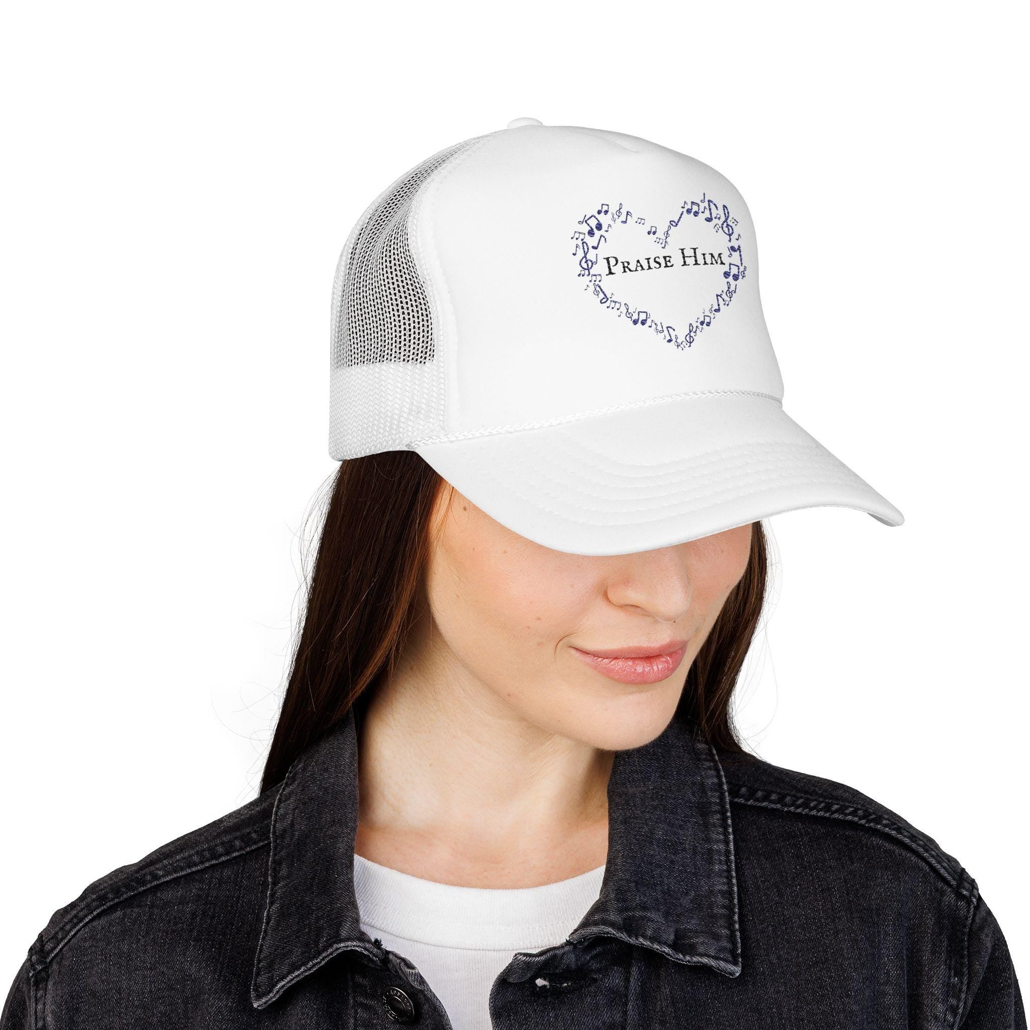 Christian Embroidered Hat, Christian Baseball Cap, Praise Him Cap, Christian Foam Trucker cap, faith apparel, gift for christian girlfriend