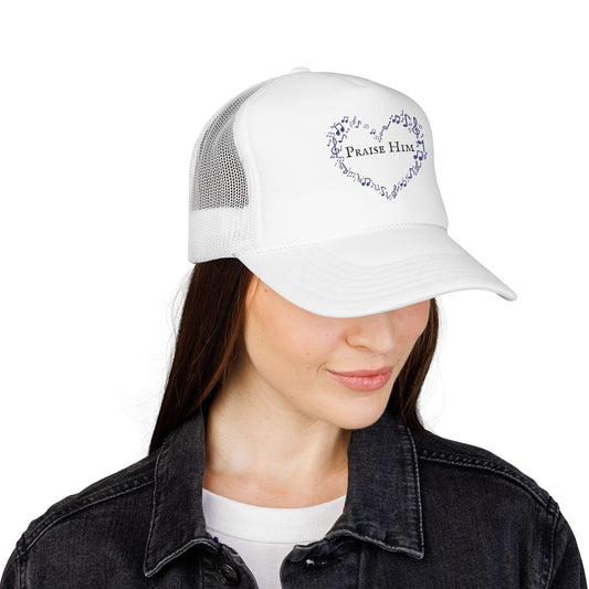 Christian Embroidered Hat, Christian Baseball Cap, Praise Him Cap, Christian Foam Trucker cap, faith apparel, gift for christian girlfriend