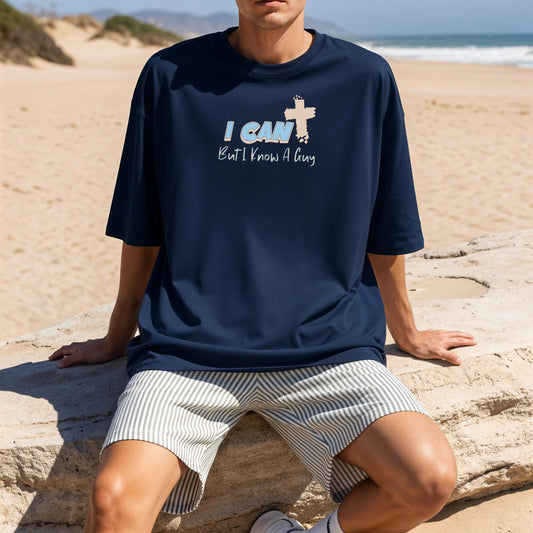 Comfort Colors® Popular Christian Mens Shirt, I Can't But I Know A Guy Shirt, Gift for Christian Dad, Christian Casual apparel, Jesus Tee