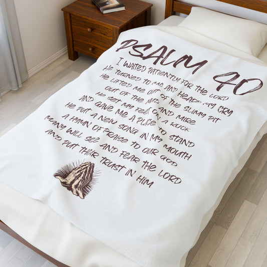 Psalm 40 Christian Blanket, Cozy Christian Gift, Bible Verse Decor, Faith-Based Gift, Religious Blanket, Christian throw, christian gift
