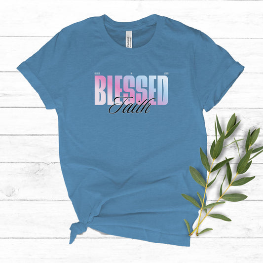 Blessed Short Sleeve Tee - Faith Inspired, Trendy christian apparel, Gift for christian, Church top, worship leader gift, Jesus tee