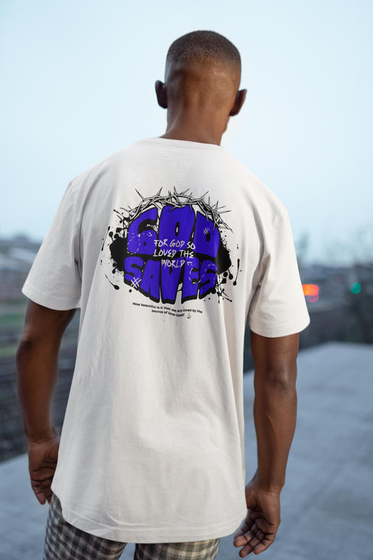 Mens Comfort Colors Jesus Shirt, God Saves Tee for Christians, Gift for youth pastor, Trendy Faith apparel, Church Tee, Christian streetwear