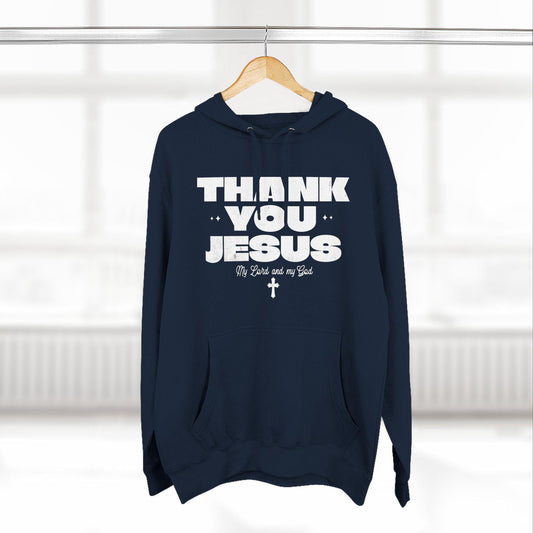 Thank You Jesus Hoodie, Men's Religious Apparel, Christian Fleece Sweater, Everyday Church Wear, Athletic Christian Gear