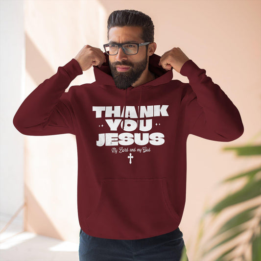 Thank You Jesus Hoodie, Men's Religious Apparel, Christian Fleece Sweater, Everyday Church Wear, Athletic Christian Gear