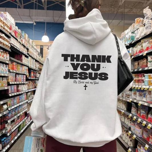 Thank You Jesus Hoodie, Trendy Christian Sweatshirt, Women's Christian Apparel, Faith-Based Gift, Cozy Church Sweater, Gift for Pastor