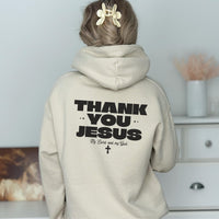 Thank You Jesus Hoodie, Trendy Christian Sweatshirt, Women's Christian Apparel, Faith-Based Gift, Cozy Church Sweater, Gift for Pastor