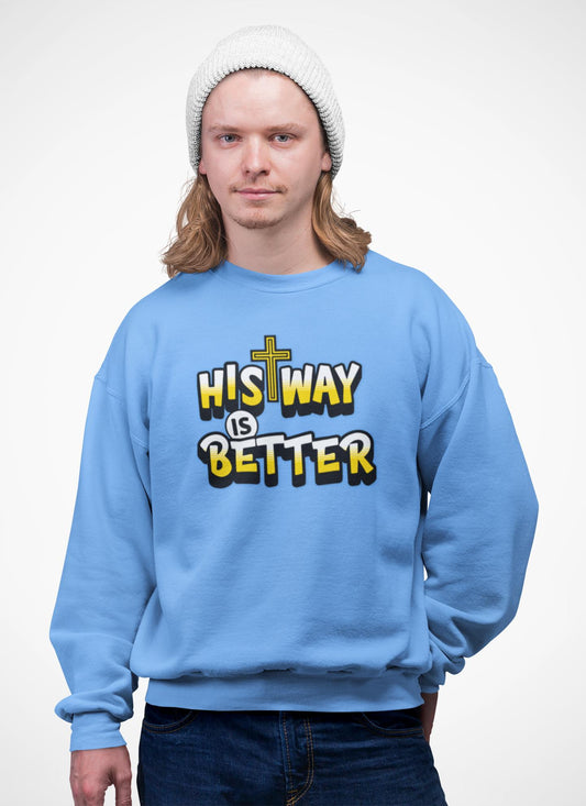 His Way Is Better Men's Christian Hoodie, Gift for Christian Boyfriend, Youth pastor gift, Christian streetwear