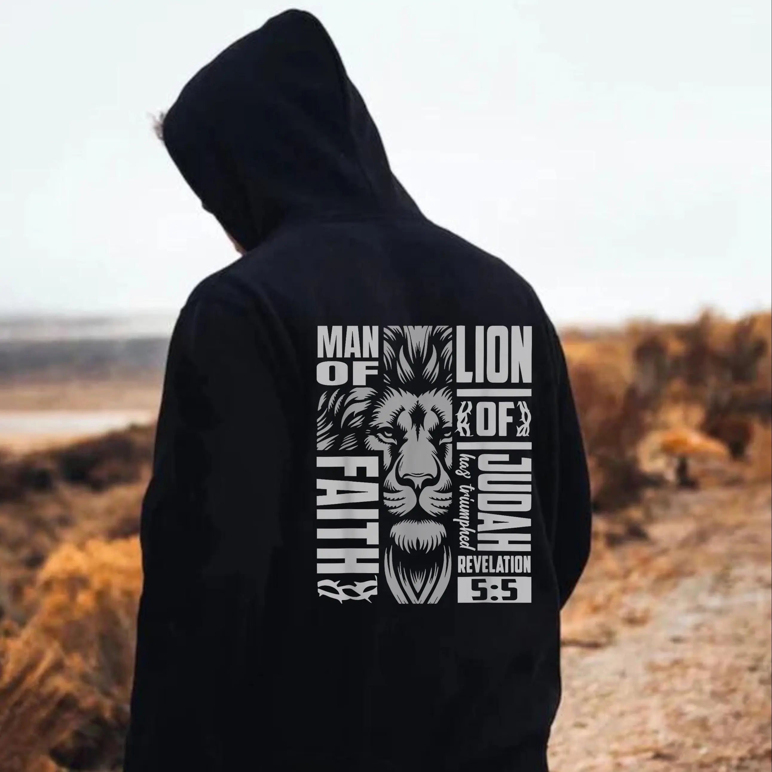 Lion of Judah Hoodie, Men's Religious Christian Gift, Spiritual Lion Sweatshirt, Men's Faith Apparel, Lion of Judah Clothing, Revelations