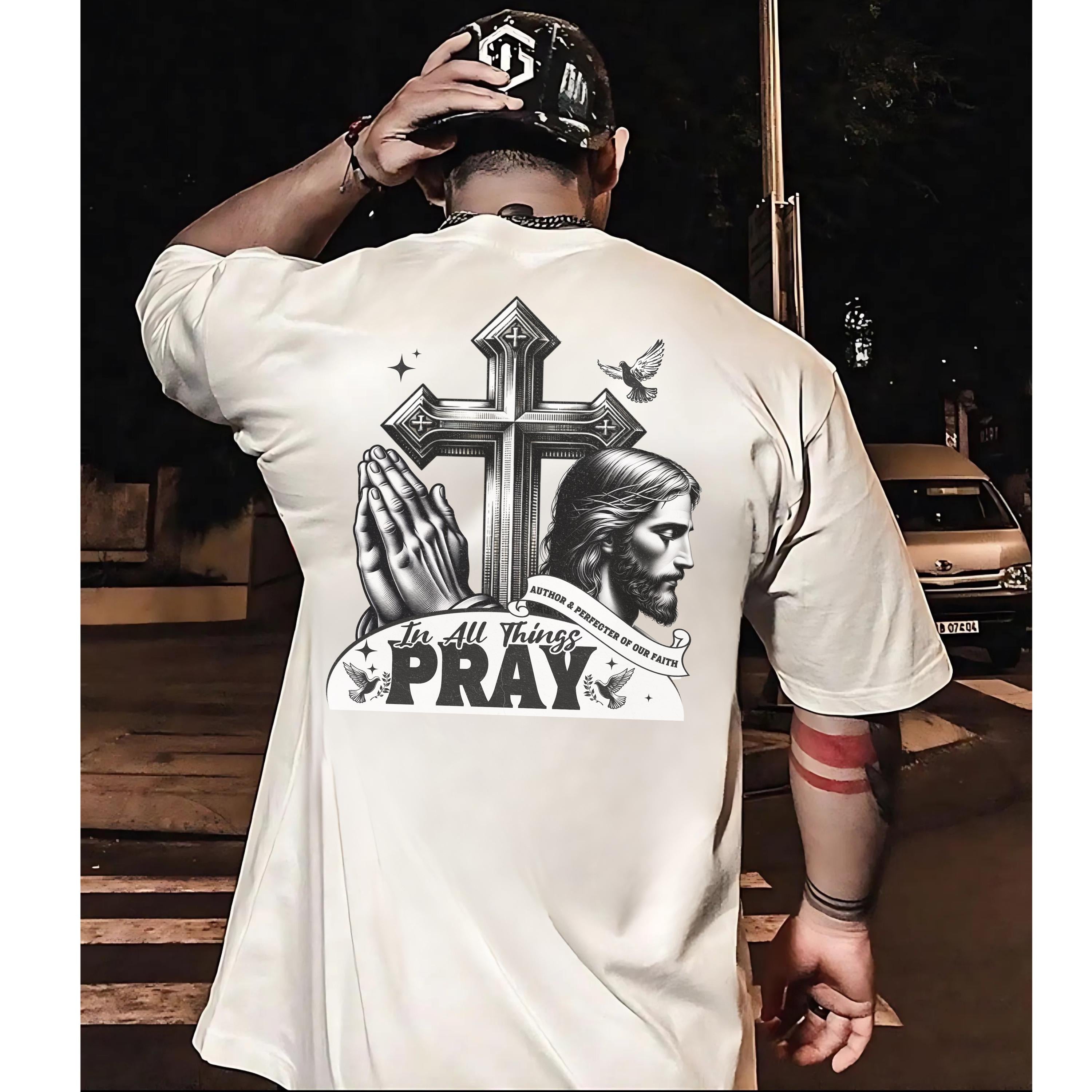 Christian Comfort Colors Mens T-shirt, Prayer Tee, Men's Religious Apparel, Church Apparel, Gift for Pastor, Gift for worship leader