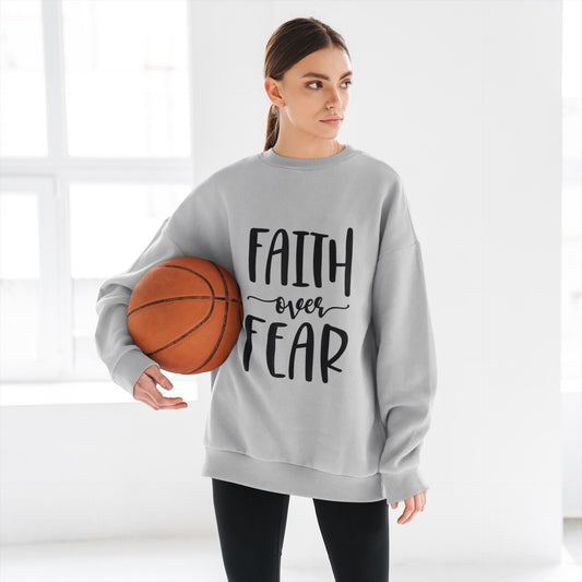 Faith Over Fear Sweatshirt – Christian Women’s Gildan 18000 Crewneck – Bible Verse Sweater – Christian mom Gift – Faith Based Apparel
