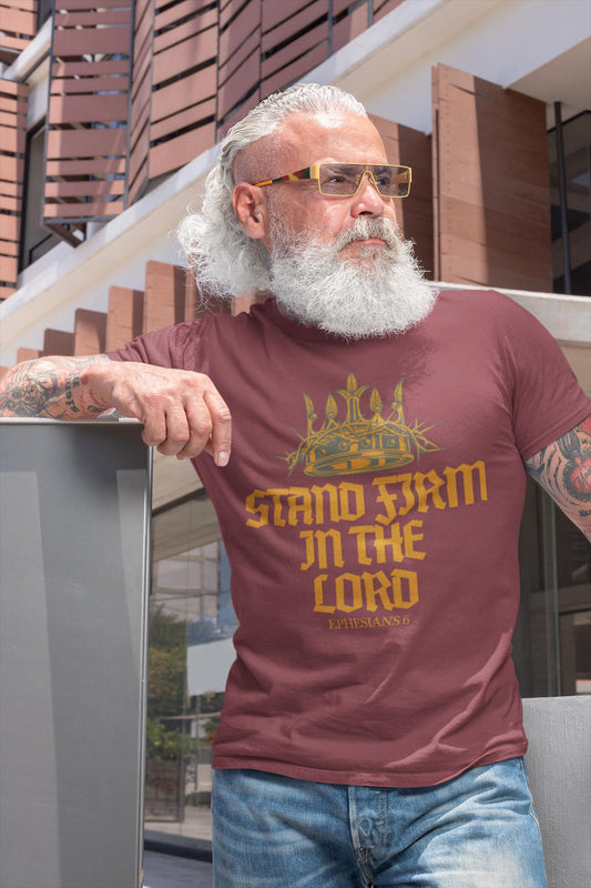Stand Firm in the Lord Shirt – Christian Men’s Comfort Colors Tee – Bible Verse T Shirt – Faith Based Graphic Top – Religious Gift for Him
