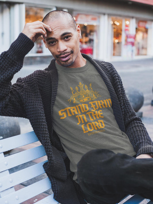 Stand Firm in the Lord Shirt – Christian Men’s Comfort Colors Tee – Bible Verse T Shirt – Faith Based Graphic Top – Religious Gift for Him