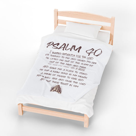 Psalm 40 Christian Blanket, Cozy Christian Gift, Bible Verse Decor, Faith-Based Gift, Religious Blanket, Christian throw, christian gift