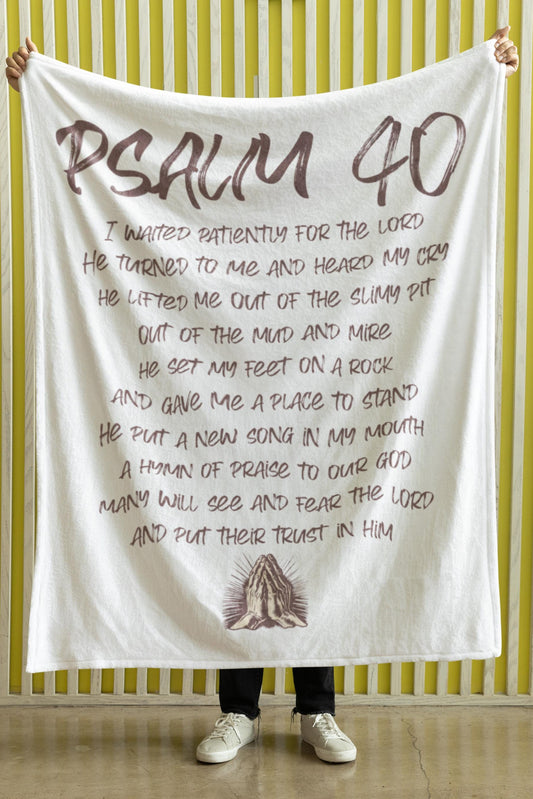 Psalm 40 Christian Blanket, Cozy Christian Gift, Bible Verse Decor, Faith-Based Gift, Religious Blanket, Christian throw, christian gift