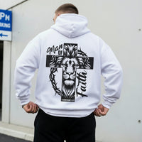 Man of Faith Hoodie – Christian Men’s Hoodie with Cross – Christian Graphic Sweatshirt – Faith Based Apparel Gift for Him, Jesus Hoodie