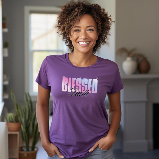 Blessed Short Sleeve Tee - Faith Inspired, Trendy christian apparel, Gift for christian, Church top, worship leader gift, Jesus tee