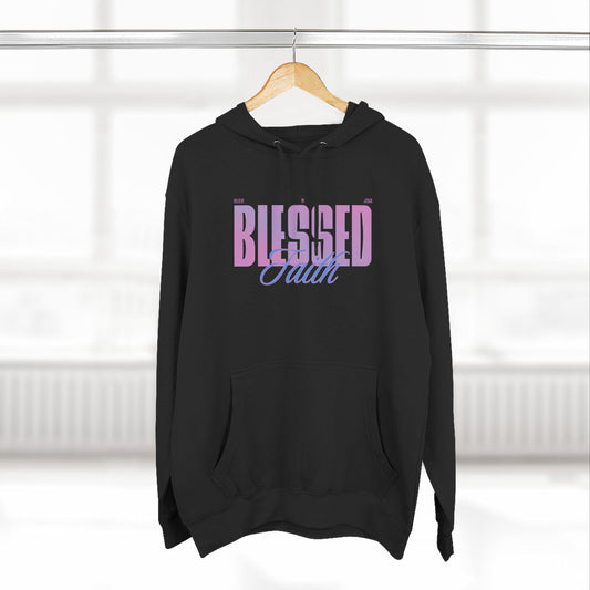 Blessed Faith Hoodie, Christian Fleece Sweatshirt, Christian Gift for Women, Trendy Christian Clothing, Cozy Religious Winter Wear