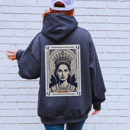 Queen Esther Hoodie – Christian Women’s Faith Hoodie – “For Such a Time as This” Bible Verse Sweatshirt – Religious Apparel Gift for Her