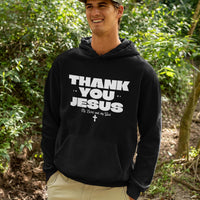 Thank You Jesus Hoodie, Men's Religious Apparel, Christian Fleece Sweater, Everyday Church Wear, Athletic Christian Gear