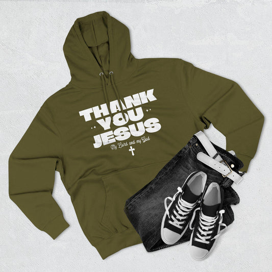 Thank You Jesus Hoodie, Men's Religious Apparel, Christian Fleece Sweater, Everyday Church Wear, Athletic Christian Gear