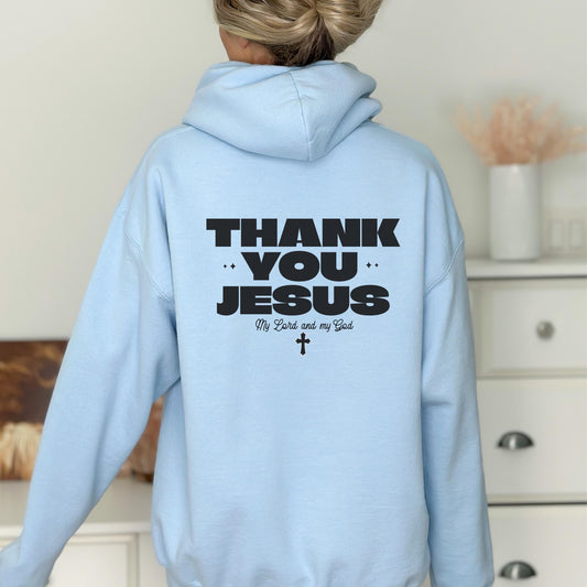 Thank You Jesus Hoodie, Trendy Christian Sweatshirt, Women's Christian Apparel, Faith-Based Gift, Cozy Church Sweater, Gift for Pastor