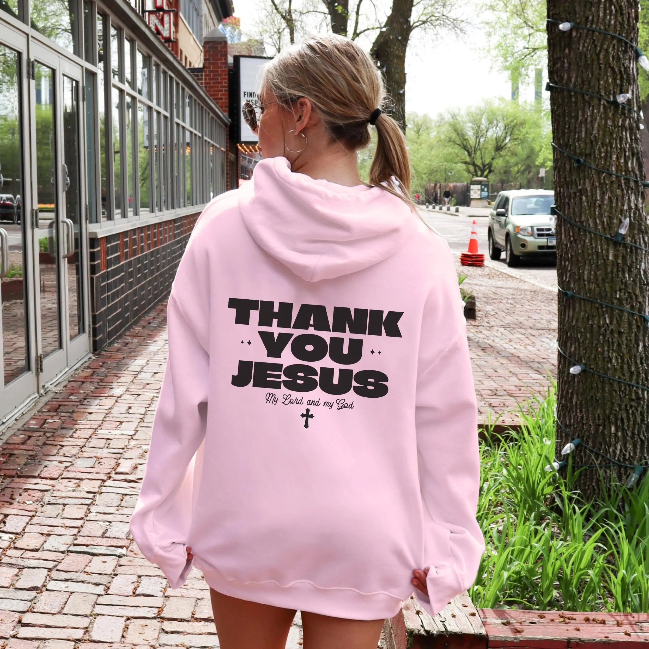 Thank You Jesus Hoodie, Trendy Christian Sweatshirt, Women's Christian Apparel, Faith-Based Gift, Cozy Church Sweater, Gift for Pastor