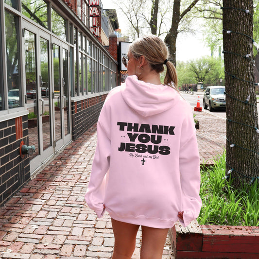 Thank You Jesus Hoodie, Trendy Christian Sweatshirt, Women's Christian Apparel, Faith-Based Gift, Cozy Church Sweater, Gift for Pastor