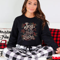 Jesus Is Born Sweatshirt, Christian Christmas Sweatshirt, Christian Christmas gift for women, Christmas Holiday Sweater, Christmas crewneck