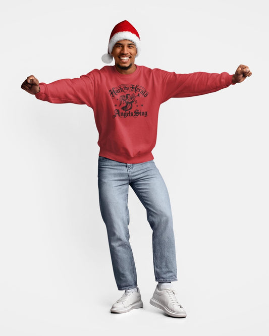 Hark the Herald Angels Sing Sweatshirt – Christian Christmas Crewneck – Faith Based Holiday Sweater – Christmas themed Apparel for Men Women