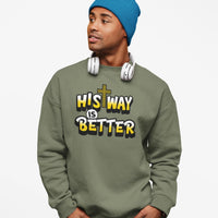 His Way Is Better Men's Christian Hoodie, Gift for Christian Boyfriend, Youth pastor gift, Christian streetwear