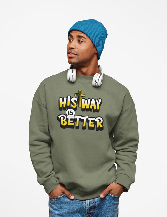 His Way Is Better Men's Christian Hoodie, Gift for Christian Boyfriend, Youth pastor gift, Christian streetwear