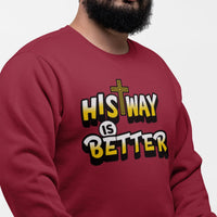 His Way Is Better Men's Christian Hoodie, Gift for Christian Boyfriend, Youth pastor gift, Christian streetwear