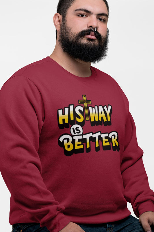 His Way Is Better Men's Christian Hoodie, Gift for Christian Boyfriend, Youth pastor gift, Christian streetwear