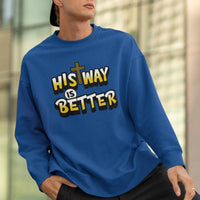 His Way Is Better Men's Christian Hoodie, Gift for Christian Boyfriend, Youth pastor gift, Christian streetwear