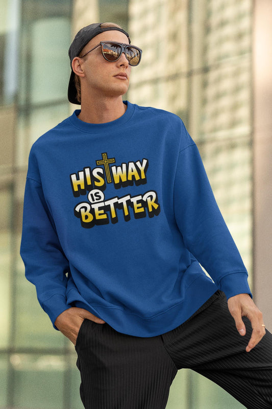 His Way Is Better Men's Christian Hoodie, Gift for Christian Boyfriend, Youth pastor gift, Christian streetwear