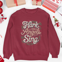 Christian Christmas Sweatshirt – Hark the Herald Angels Sing Crewneck – Religious Holiday Sweater – Faith Based Gift for Him Her