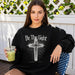 Christian Women’s Sweatshirt – Be the Light Crewneck with Cross – Faith Inspired Religious Gift – Scripture Apparel for Her