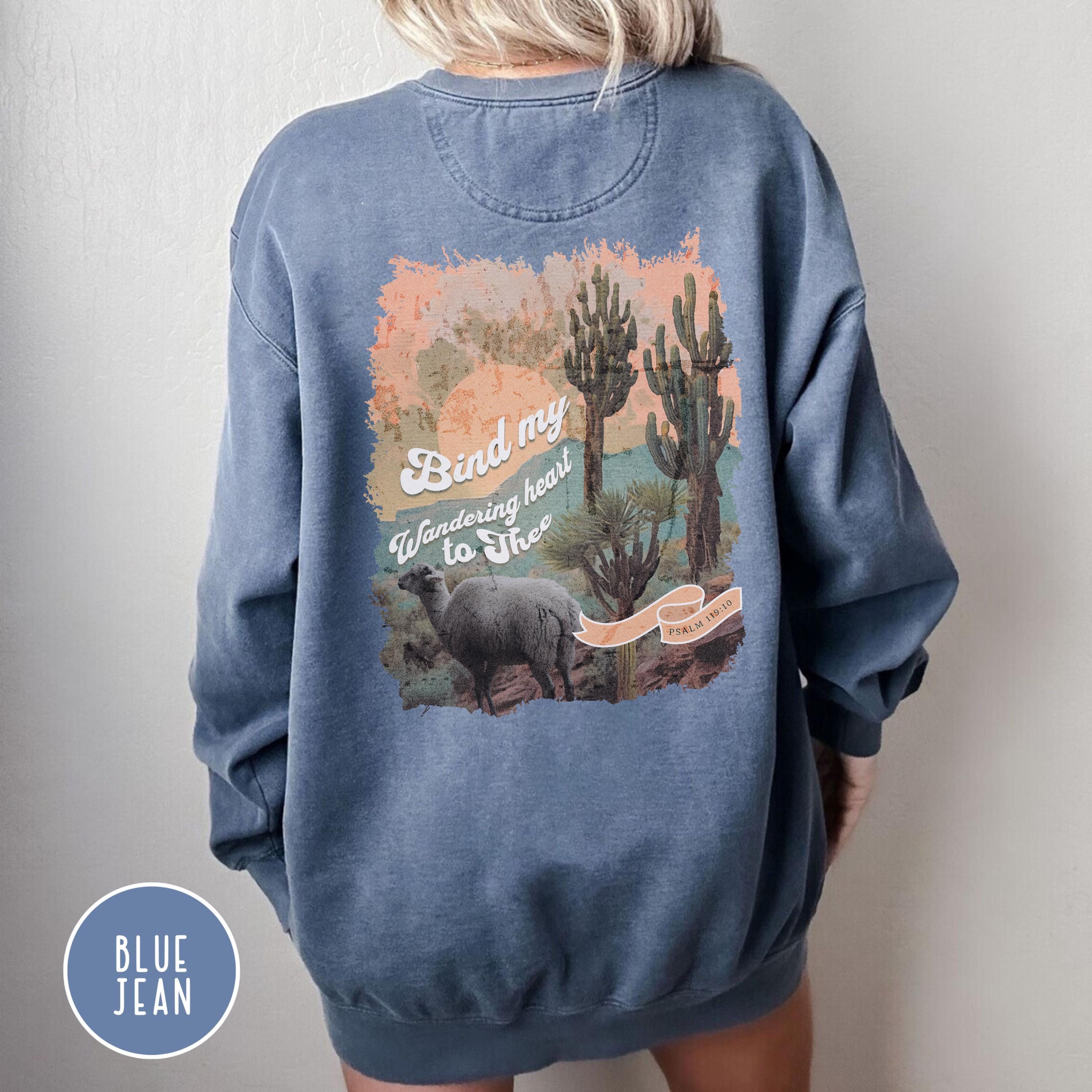 Christian Comfort Colors Sweatshirt, Western Christian Sweatshirt – Psalm 119:10 Comfort Colors Women’s Crewneck – Faith Based Gift for Her