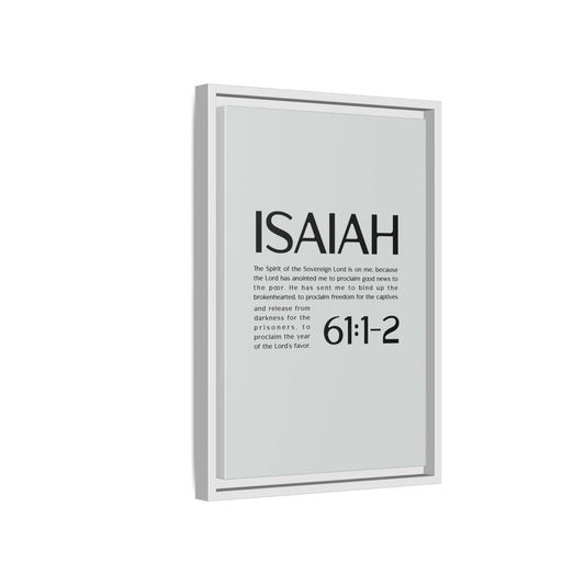 Inspirational Wall Art, Framed Canvas with Isaiah 61:1-2 Scripture, Modern Home Decor, Motivational Gift, Faith-Based Art